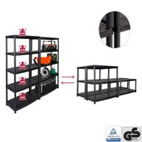2 x KREHER Kunststoff Steckregal 16" mit geschlossenen Böden und hoher Tragkraft in Schwarz