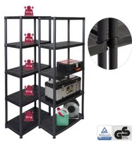 Set: 2 x KREHER Haushaltsregal 15" mit fünf geschlossenen Böden in Schwarz
