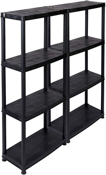 Set: 2 x KREHER Haushaltsregal 12" mit vier geschlossenen Böden in Schwarz