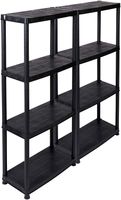 Set: 2 x KREHER Haushaltsregal 12" mit vier geschlossenen Böden in Schwarz