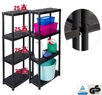 Set: 2 x KREHER Haushaltsregal 12" mit vier geschlossenen Böden in Schwarz