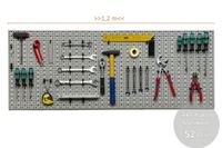 XXXL Lochwand mit Hakensortiment 52tlg. _Hellgrau _ 120 x 46 cm
