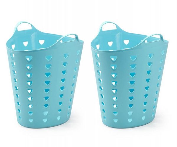 Set: 2 x Kreher Flexibler Tragekorb 65 Liter (Blau)