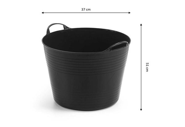 Set: 4 x Kreher Flexibler Mehrzweckkorb 42 Liter (Schwarz)