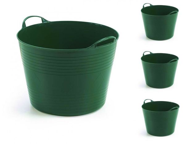 Set: 4 x Kreher Flexibler Mehrzweckkorb 42 Liter (Grün)