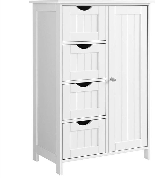 Beistellschrank, mit 4 Schubladen, weiß