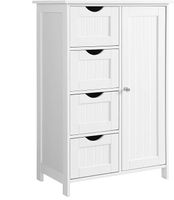Beistellschrank, mit 4 Schubladen, weiß