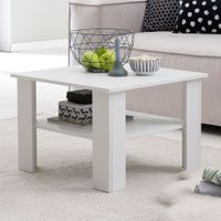 Couchtisch WL5.834 Tisch Holz 60x42x60cm Wohnzimmertisch Weiß Sofatisch
