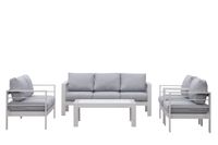 Gartenlounge-Set (Gletscherbach) Lounge Set modisches Gartenmöbelset für 6-7 Personen, Balkonset Sitzmöbel-Set Rahmen aus Aluminium Indoor Outdoor (Weiß)