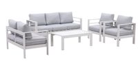 Gartenlounge-Set (Gletscherbach) für 6-7 Personen, Rahmen aus Aluminium Indoor Outdoor (Weiß)