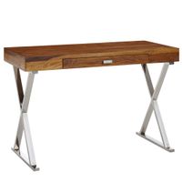 Schreibtisch 120x55x78 cm Sheesham Massivholz / Metall