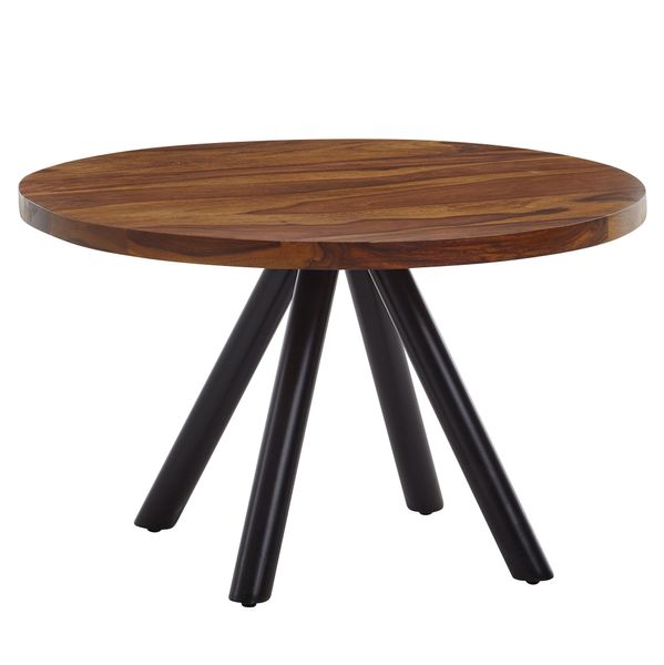 Couchtisch 60x60x35 cm Sheesham Massivholz / Metall
