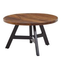 Couchtisch 60x60x35 cm Sheesham Massivholz / Metall