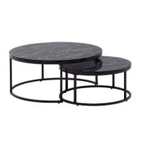 Couchtisch 2er Set Schwarz Marmor Optik