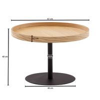 Couchtisch 61x61x40 cm Holz / Metall