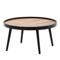 Couchtisch 76x76x40 cm Rund Schwarz