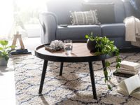 Couchtisch 76x76x40 cm Rund Schwarz
