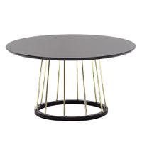 Couchtisch 80x80x42 cm Schwarz Gold