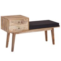 Sitzbank Stoff Holz Massiv 120 cm