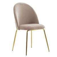 Esszimmerstuhl 2er Set Beige Samt