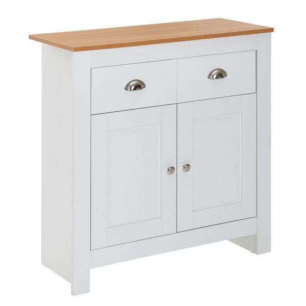 Sideboard 79x81x34,5 cm Weiß / Eiche