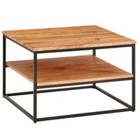 Couchtisch 60x60x41 cm Akazie Massivholz Metallgestell