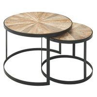 2er Set Couchtische Braun Mango