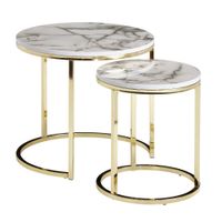 2er Set Beistelltisch Weiß