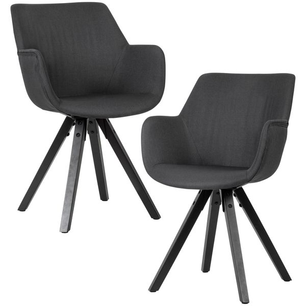 2er Set Esszimmerstuhl 85 x 64 x 58 cm Schwarz