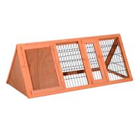 Kleintierstall 3-eckig Kleintierstall mit Freigehege Auslauf Orange 118 x 50 x 45 cm