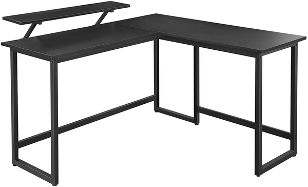 L-förmiger Computertisch mit beweglichem Monitoraufsatz