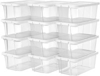 12er Set Schuhboxen Aufbewahrungsboxen 34,5 x 19,5 x 12,5 cm