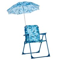 Kinder-Campingstuhl mit Sonnenschirm Kinder-Strandstuhl Klappstuhl für 1-3 Jahre leichte Gewicht Metall Blau 39 x 39 x 52cm
