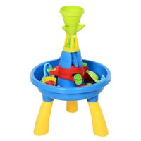 Kinder Spieltisch, Sandkastentisch mit 21-tlg. Zubehör, Wasserpark, Lernspielzeug, Baby Spielzeug ab 3 Jahren, PP, Bunt, 46 x 46 x 72 cm