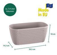 Strickoptik-Balkon-Pflanzkasten - Mocca, 2er Set