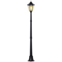Solar Gartenlaterne Laterne Gartenleuchte Wegleuchte mit 19 LED 130 Lumen 3000K Aluminium gehärtetes Glas Schwarz 22 x 22 x 194 cm
