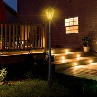 Solar Gartenlaterne mit 19 LED, 130 Lumen, 22 x 22 x 194 cm - schwarz
