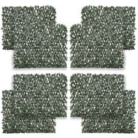 8 Stück künstliches Pflanzenwand Hecke UV-Schutz Sichtschutz Rhododendronblätter Design 200 X 100 cm Heckenpflanze für Garten Outdoor Dekor