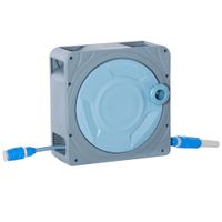 Schlauchtrommel 10,2 m Schlauchaufroller Automatik schwenkbar Druckluft Garten Druckluftschlauch Kunststoff Grau
