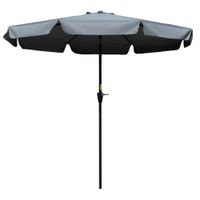 Sonnenschirm Terrassenschirm Marktschirm Ø2,66 m UV-Schutz 50+ Gartenschirm 8 Rippen verstellbar Dunkelgrau