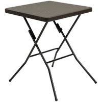 Gartentisch klappbar Falttisch Klapptisch klappbar Beistelltisch Balkontisch Picknicktisch Campingtisch Kunststoff Metall Braun 60 x 60 x 74 cm