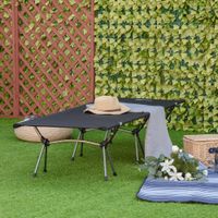 Campingbett Klappbar Aluminium Tragetasche höhenverstellbar bis 150 kg Oxford Schwarz 190x65x38cm