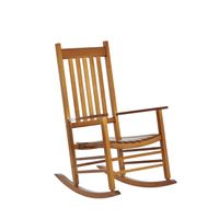 Schaukelstuhl aus Holz mit Armlehne Schwingsessel Relaxstuhl Gartenstuhl Natur 69 x 86 x 115 cm