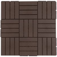 9er Set Terassenfliesen Balkon 30x30 cm Garten-Klickfliese Bodenbelag Innen Außen Kunststoff Braun