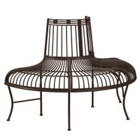 Baumbank aus Metall halbrund Gartenbank Parkbank Sitzbank für Ø37cm Baumstämme 135 x 70 x 85 cm