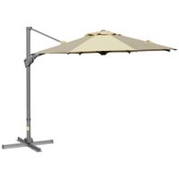 Sonnenschirm Ø298 cm Kurbelschirm Ampelschirm Winkel verstellbar Khaki