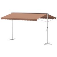 Standmarkise Gartenmarkise Markise mit Faltarm Kurbel Terrasse Kaffee 4,5x3,4m