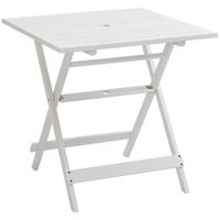 Klapptisch Garten Beistelltisch Terrassentisch aus Pappelholz Gartentisch mit Ø38mm Sonnenschirmhalter Gartenmöbel Wetterfest Outdoor 70 x 70 x 70 cm