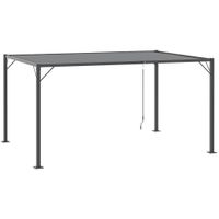Pavillon mit Lamellendach 4x3m Gartenpavillon mit Dach einstellbar Alu