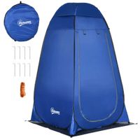 Pop up Duschzelt Toilettenzelt Camping Umkleidezelt mit Tragetasche Mobile Outdoor Toilette Umkleidekabine Lagerzelt Dunkelblau+Silber 126 x 124 x 189 cm